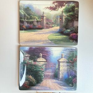 Thomas Kinkade Nature’s Retreats collector plates Summer Gate and The Open Gate